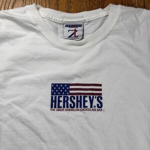 Vintage 90's Jerzees Hershey's Chocolate Bar T-Shirt White Mens Medium